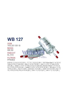 WUNDER WB127 BENZİN FİLTRESİ - VOLKSWAGEN POLO IV 6.4 BAR WUNDER WB127 BENZİN FİLTRESİ - VOLKSWAGEN POLO IV 6.4 BAR