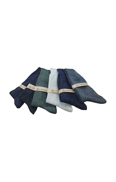 Ercey's Erkek 6'Lı Kışlık Lambswool Çorap Çok Renkli