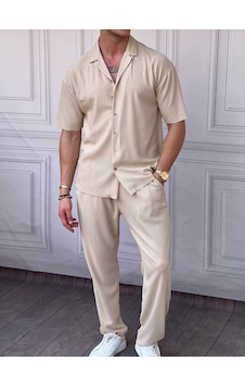 Modefendi İnce Fitil Desenli Oversize Alt Üst Takım Krem Modefendi İnce Fitil Desenli Oversize Alt Üst Takım Krem