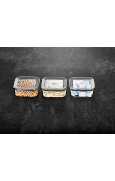 Vip Ahmet VP-327 Sude Kare Saklama Kabı 3 x 350 ML Şeffaf