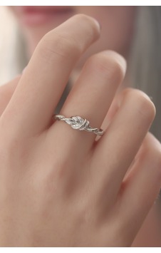 Gümüş Renk Halat Düğüm Model Kadın Yüzük Tek Renk