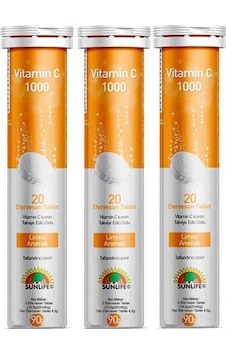 Sunlife Vitamin C 1000 mg 20 Efervesan Tablet x 3 Adet Sunlife Vitamin C 1000 mg 20 Efervesan Tablet x 3 Adet