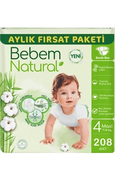 Bebem Natural Bebek Bezi Ultra Fırsat Paketi Maxi 4 No 104 x 2 Adet 2'li Bebem Natural Bebek Bezi Ultra Fırsat Paketi Maxi 4 No 104 x 2 Adet 2'li