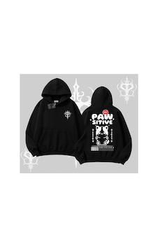Paw Sitive Kedi Arka Baskılı Kapşonlu Sweatshirt Paw Sitive Kedi Arka Baskılı Kapşonlu Sweatshirt