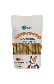 Tavuk Sargılı Burgu Köpek Ödül Maması, Köpek Ödül Kemiği, Chicken Twisted, 10 Sticks