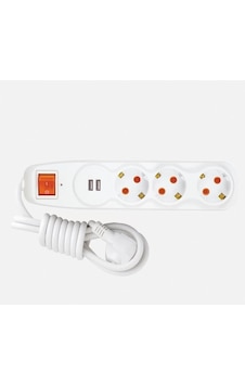 Nilson Anahtarlı Akım Korumalı Üçlü Grup Priz Çift Usb 3 Lü 1.5 Mt Nilson Anahtarlı Akım Korumalı Üçlü Grup Priz Çift Usb 3 Lü 1.5 Mt