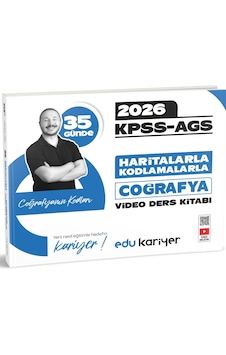 Edu Kariyer Coğrafyanın Kodları 2026 Kpss-ags 35 Günde Haritalarla Kodlamalarla Coğrafya Video Ders Kitabı Edu Kariyer Coğrafyanın Kodları 2026 Kpss-ags 35 Günde Haritalarla Kodlamalarla Coğrafya Video Ders Kitabı