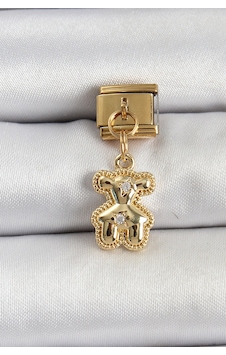 Tua Moda 316l Çelik Sallantılı Zirkon Taşlı Ayıcık Model Gold Renk Nomination Charm Çok Renkli Tua Moda 316l Çelik Sallantılı Zirkon Taşlı Ayıcık Model Gold Renk Nomination Charm Çok Renkli