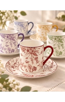 6 Kişilik Porselen Camellia Kahve Fincanı Takımı-7627 Çok Renkli 6 Kişilik Porselen Camellia Kahve Fincanı Takımı-7627 Çok Renkli