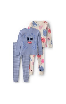 Carter's Kız Çocuk 4'lü Baskılı Pijama Takımı Mavi 2w129510