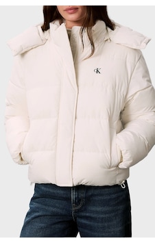 Calvin Klein Suya Dayanıklı Çıkarılabilir Kapüşonlu Şişme Mont Lv047h504gyas Kadın Mont Lv047h504g Yas Krem