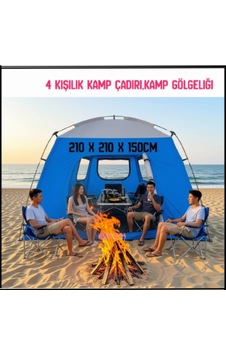 Uyguna-yakala 210x210x150cm 4 Kişilik Kamp Çadırı,kamp Gölgeliği-200-4 Çok Renkli Uyguna-yakala 210x210x150cm 4 Kişilik Kamp Çadırı,kamp Gölgeliği-200-4 Çok Renkli