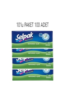 Selpak Mentollü Mendil 10 Lu Paket 10 Adet 100 Adet Açık Gri