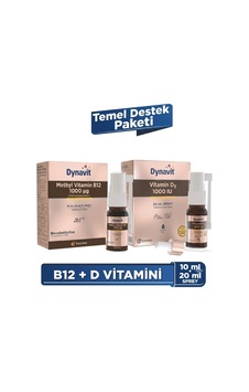 Dynavit Methylcobalamin Vit B12 1000mcg 10ml Dilaltı Sprey & Vit D3 1000 Iu 20 Ml Sprey - Temel Destek Paket Dynavit Methylcobalamin Vit B12 1000mcg 10ml Dilaltı Sprey & Vit D3 1000 Iu 20 Ml Sprey - Temel Destek Paket