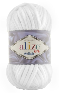 Alize Velluto 55 Beyaz Kadife El Örgü İpi