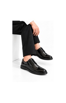 Yalçın Shoes Erkek Siyah Parlak Suni Deri Bağcıklı Klasik Ayakkabı Dokulu Ön Yüzey, Kalın Taban Damatlık Ayakkabı Siyah - 933653717 Siyah Yalçın Shoes Erkek Siyah Parlak Suni Deri Bağcıklı Klasik Ayakkabı Dokulu Ön Yüzey, Kalın Taban Damatlık Ayakkabı Siyah - 933653717 Siyah