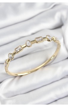 Pirinç Zirkon Taşlı Geometrik Model Model Gold Renk Kadın Kelepçe Çok Renkli Pirinç Zirkon Taşlı Geometrik Model Model Gold Renk Kadın Kelepçe Çok Renkli
