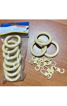 Rustik Halka Ve Klips 10'lu Çam Naturel