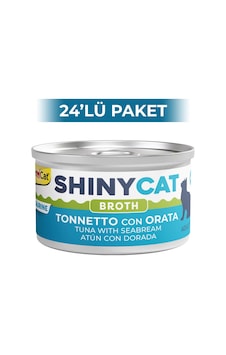 Gimcat Shinycat Broth Sos İçinde Çipura ve Ton Balıklı Kedi Konservesi 24 x 70 G Gimcat Shinycat Broth Sos İçinde Çipura ve Ton Balıklı Kedi Konservesi 24 x 70 G