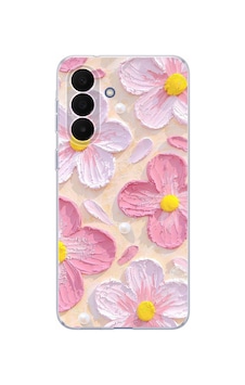 Samsung Galaxy A27 Uyumlu Pembe Beyaz Çiçekler Sulu Boya Baskılı Silikon Kılıf Renkli Samsung Galaxy A27 Uyumlu Pembe Beyaz Çiçekler Sulu Boya Baskılı Silikon Kılıf Renkli