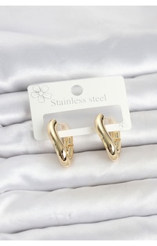 316l Çelik Gold Renk Asimetrik Halka Model Kadın Küpe Çok Renkli 316l Çelik Gold Renk Asimetrik Halka Model Kadın Küpe Çok Renkli