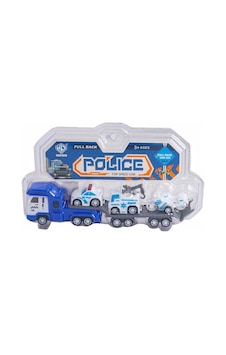 1:60 Çekbırak Taşıyıcı Tır Polıce Çok Renkli 1:60 Çekbırak Taşıyıcı Tır Polıce Çok Renkli