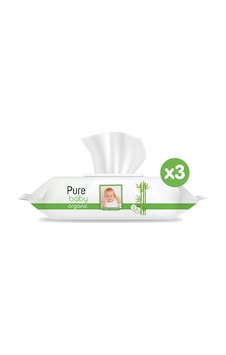 Pure Baby Organik Bambu Özlü Islak Havlu 3 90 270 Yaprak
