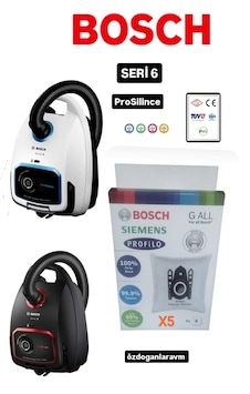 Bosch Uyumlu Elektrik Süpürgesi 5 Adet Kutulu Toz Torbası