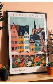 Frankfurt Almanya Çerçeveli Tablo Seyahat Severlere Salon Ve Ofis İçin Estetik Duvar Dekoru Travel Flower Market Frankfurt Almanya Çerçeveli Tablo Seyahat Severlere Salon Ve Ofis İçin Estetik Duvar Dekoru Travel Flower Market