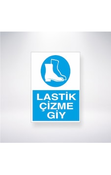 Lastik Çizme Giy 21x28 Arkası Yapışkanlı Sticker