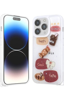 Apple Uyumlu iPhone 14 Pro Kılıf Parlayan Simli Kabartma Figürlü Zore Cevze Kapak Beyaz Apple Uyumlu iPhone 14 Pro Kılıf Parlayan Simli Kabartma Figürlü Zore Cevze Kapak Beyaz