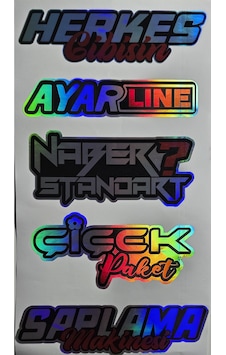 Araba Arka Cam Yazıları Hologramlı Yeni Model - Yan Kapı, Yan Cam Stickerı - Oto, Motor, Kask, Pc Araba Arka Cam Yazıları Hologramlı Yeni Model - Yan Kapı, Yan Cam Stickerı - Oto, Motor, Kask, Pc