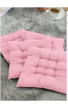 Rual 4 Lü Sandalye Minderi Bağcıklı, Çökme Yapmaz Sünger Dolgulu, Yıkanabilir 40x40 Cm Pudra Rual 4 Lü Sandalye Minderi Bağcıklı, Çökme Yapmaz Sünger Dolgulu, Yıkanabilir 40x40 Cm Pudra