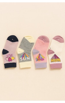 Esila Kids Kız Bebek Ve Çocuk Çorap 4 Adet Desenli Sevimli Çoraplar Çok Renkli Esila Kids Kız Bebek Ve Çocuk Çorap 4 Adet Desenli Sevimli Çoraplar Çok Renkli