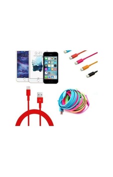 Renkli Iphone 5 5s 6 6s Usb Data Kablosu - Kırmızı Renkli Iphone 5 5s 6 6s Usb Data Kablosu - Kırmızı