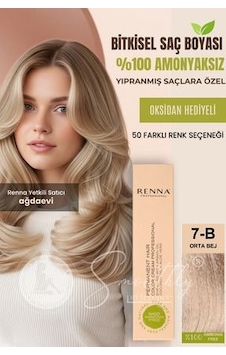 Renna Amonyaksız Bitkisel Yıpranmış Saçlar İçin Saç Boyası 7-b Orta Bej 60ml Renna Amonyaksız Bitkisel Yıpranmış Saçlar İçin Saç Boyası 7-b Orta Bej 60ml