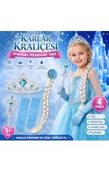 Karlar Kraliçesi Prenses Aksesuar Seti Taç Örgü Saç Sihirli Asa Ve Eldiven Çocuk Kostüm Tamamlama Seti Karlar Kraliçesi Prenses Aksesuar Seti Taç Örgü Saç Sihirli Asa Ve Eldiven Çocuk Kostüm Tamamlama Seti