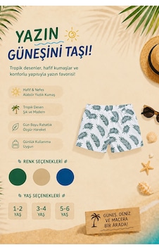 Overmax Palmiye Baskılı Çocuk Şort 1-6 Yaş Trend Yazlık Takım Yeşil - 903164519 Yeşil Overmax Palmiye Baskılı Çocuk Şort 1-6 Yaş Trend Yazlık Takım Yeşil - 903164519 Yeşil