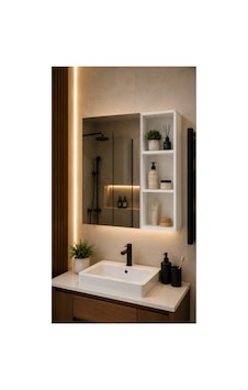 Pika Ayna Kapaklı Banyo Dolabı 3 Raflı Duvara Monte Beyaz Beyaz Pika Ayna Kapaklı Banyo Dolabı 3 Raflı Duvara Monte Beyaz Beyaz