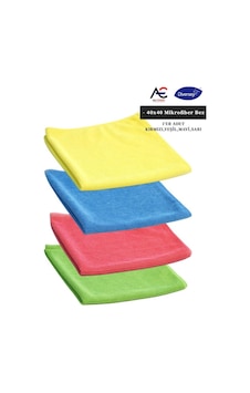 Solare Microjet Mikrofiber Temizlik Bezi Çok Renkli 4'lü 40 x 40 CM Solare Microjet Mikrofiber Temizlik Bezi Çok Renkli 4'lü 40 x 40 CM