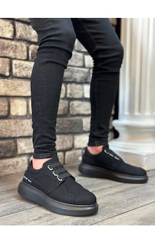 Ba0302 Boa Kalın Taban Bağcıksız Tarz Casual Siyah Siyah Erkek Ayakkabı 001 Ba0302 Boa Kalın Taban Bağcıksız Tarz Casual Siyah Siyah Erkek Ayakkabı 001