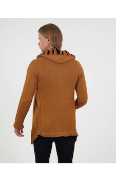 Elku Moda Erkek Kapüşonlu Uzun Triko Hırka Pamuklu Örme Salaş Kapamasız Panço Hırka Kahverengi Elku Moda Erkek Kapüşonlu Uzun Triko Hırka Pamuklu Örme Salaş Kapamasız Panço Hırka Kahverengi