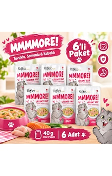 Reflex Plus Mmore Tavuklu,somonlu Ve Kabaklı Kremalı Kedi Çorbası 40 Gr 6lı Set Reflex Plus Mmore Tavuklu,somonlu Ve Kabaklı Kremalı Kedi Çorbası 40 Gr 6lı Set
