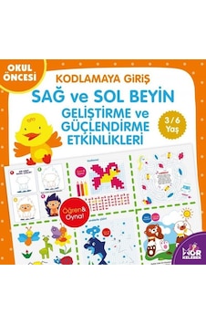 Okul Öncesi Kodlamaya Giriş 3 - 6 Yaş Mor Kelebek: Sağ ve Sol Beyin Geliştirme ve Güçlendirme Etkinlik- Halk Kitabevi Okul Öncesi Kodlamaya Giriş 3 - 6 Yaş Mor Kelebek: Sağ ve Sol Beyin Geliştirme ve Güçlendirme Etkinlik- Halk Kitabevi