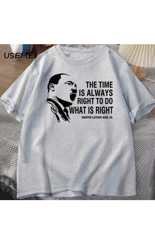 Flood Of Style Zaman Her Zaman Yapmak İçin Doğru T Shirt Erkekler Kadınlar Martin Lutherking T-shirt Mlk Boy Gri
