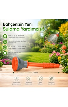 Medalyan Hortum Ucu Kısa El Süzeği Turuncu -gri 18 Cm