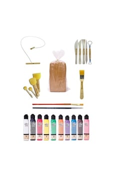 Kırmızı Çömlek Çamuru 5 Kg Artdeco 10x140 Ml Akrilik Boya Kesme Teli 5'li Ebeşuar Fırça Ponpon Set Kırmızı Çömlek Çamuru 5 Kg Artdeco 10x140 Ml Akrilik Boya Kesme Teli 5'li Ebeşuar Fırça Ponpon Set