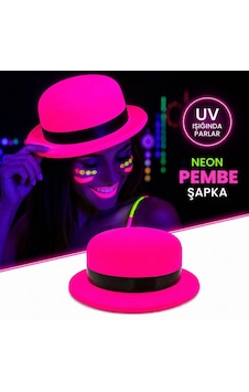 Neon Pembe Uv Parti Şapkası Plastik Yetişkin Neon Pembe Uv Parti Şapkası Plastik Yetişkin