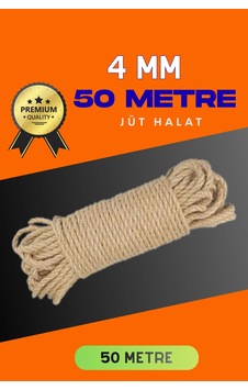 4 Mm 50 Metre Jüt Halat Dekoratif Hasır İp Urgan Süs Çeşidi