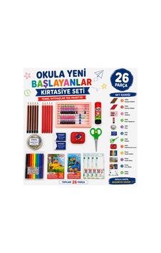 26 Parça Okula Yeni Başlayanlar Kırtasiye Seti Boyama, Kalem, Abaküs, Makas, Etiket Ve Okul Gereçleri - 904616253 26 Parça Okula Yeni Başlayanlar Kırtasiye Seti Boyama, Kalem, Abaküs, Makas, Etiket Ve Okul Gereçleri - 904616253